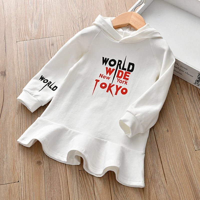 Đầm Búp Bê Tay Dài Có Nón Dễ Thương Cho Bé Gái