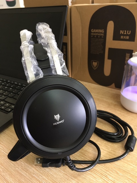 Tai nghe chụp tai gaming Nubwo N1U có dây, LED, mic, giắc cắm USB 7.1 - Dành cho máy tính, game thủ. Mẫu mới năm 2020