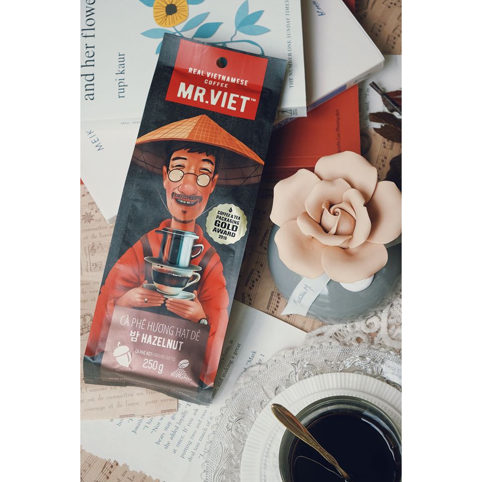 MR.VIET Cà Phê Hương Hạt Dẻ - Cà Phê Rang Xay Túi 250g (MR.VIET Hazelnut - Ground Coffee 250g Bag) | BigBuy360 - bigbuy360.vn