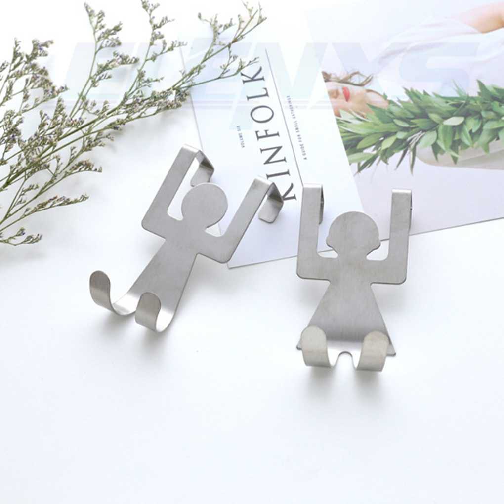 Set 2 Móc Treo Quần Áo Hình Người Bằng Thép Không Gỉ