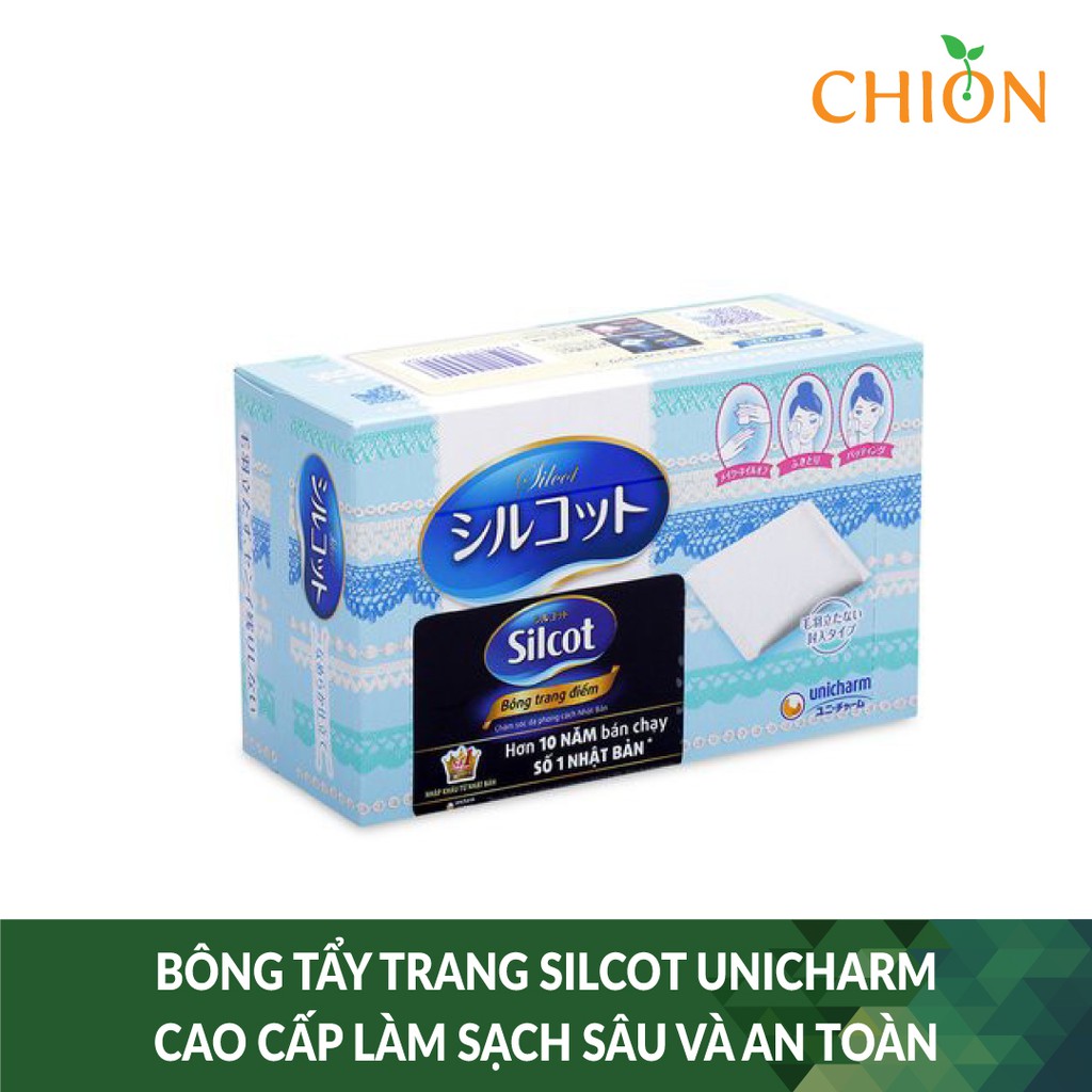 Bông Tẩy Trang Silcot Unicharm Cao Cấp Làm Sạch Sâu Và An Toàn - Nhật Bản Chính Hãng