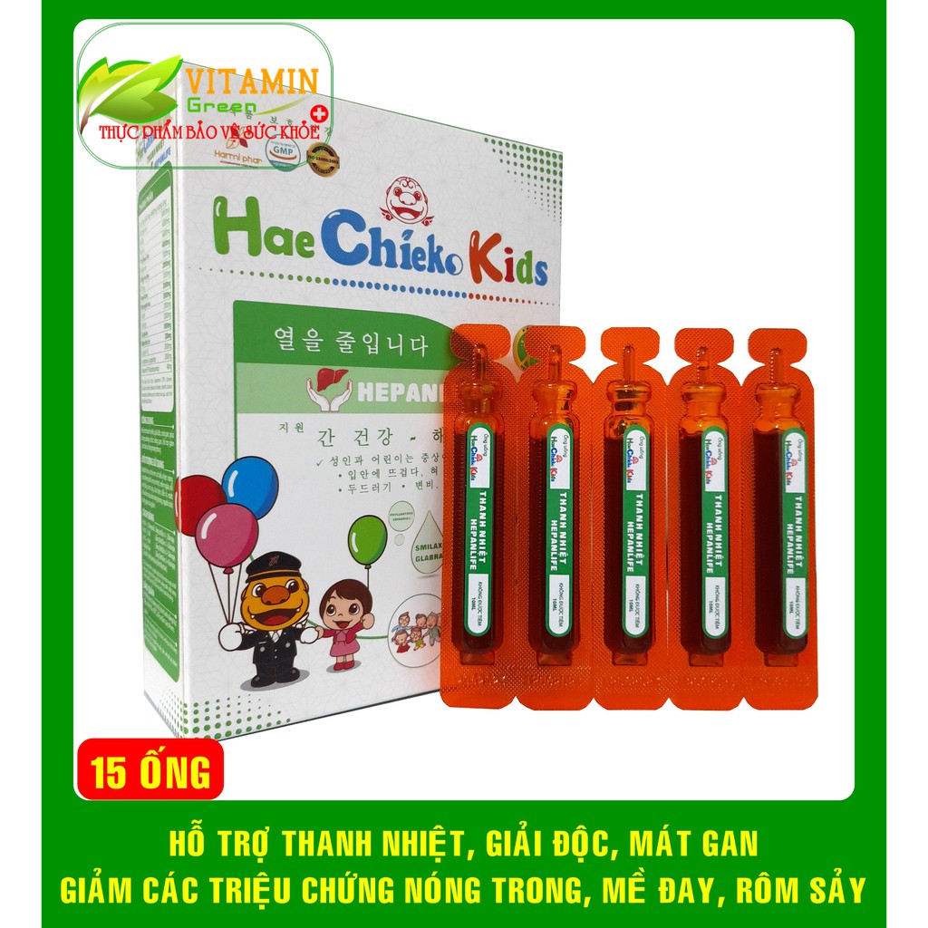 Heachieko Kids THANH NHIỆT HEPANLIFE GIÚP MÁT GAN, THẢI ĐỘC, GIẢM NÓNG TRONG, MÊ ĐAY RÔM SẢY