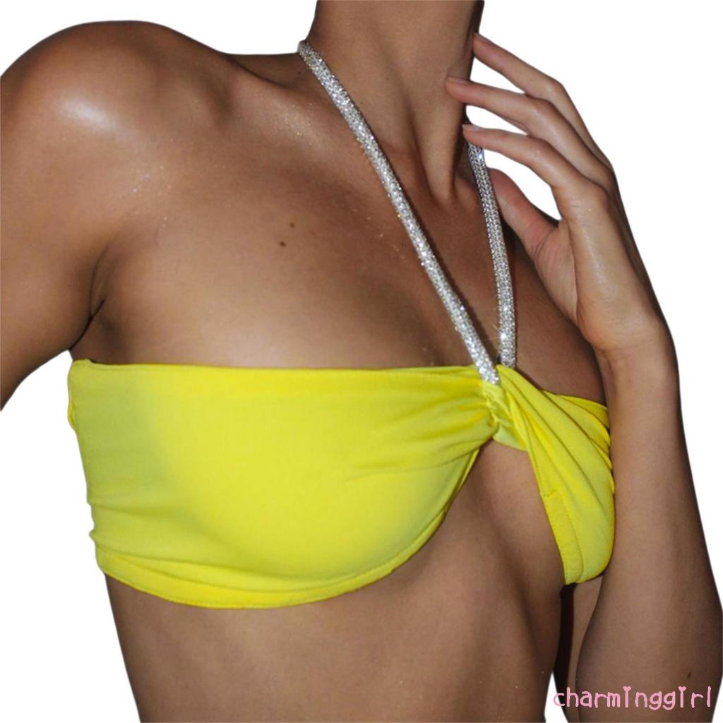 Áo Croptop Sát Nách Thiết Kế Hở Lưng Quyến Rũ