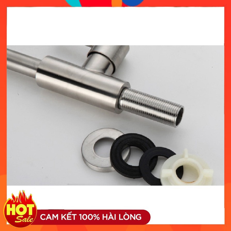 Vòi rửa chén | Vòi đơn chậu rửa bát Inox 304 thân xoắn 2 chế độ nước tặng dây cấp inox - HV Store 382