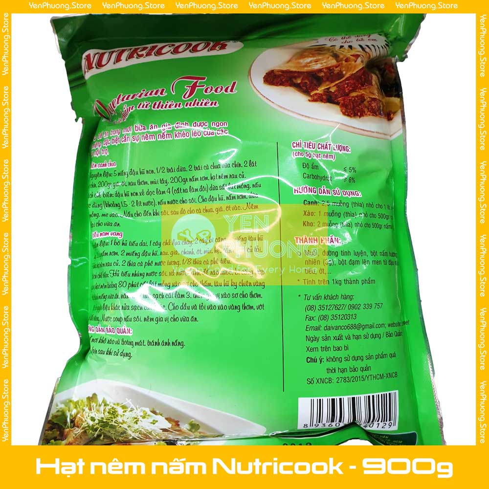 Hạt nêm chay nấm hương Bịch 900g - Nutricook