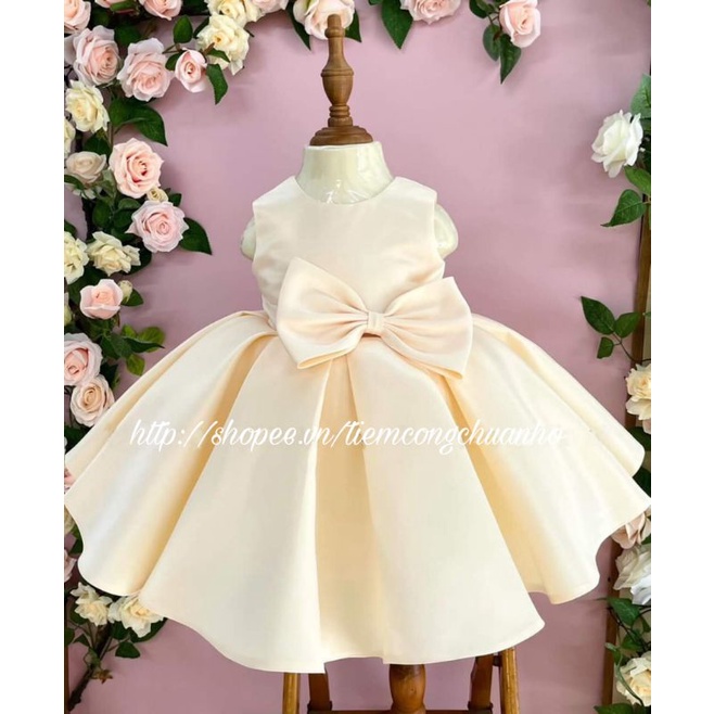 Đầm Công Chúa Nơ Vàng Kem 🌈SALE🌈 Tiệm công chúa nhỏ