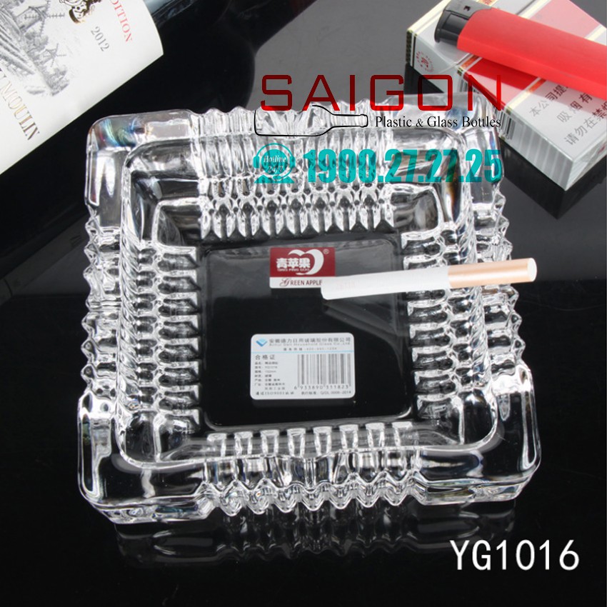 Gạt Tàn Thuốc Thủy tinh Vuông YG1016