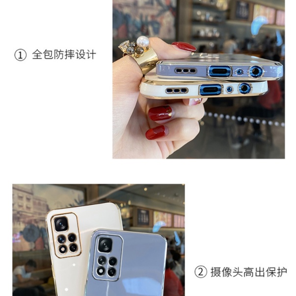 Ốp Điện Thoại Viền Thẳng Bảo Vệ Ống Kính Máy Ảnh Cho Redmi 10 Redmi 9 9A 9C 9T 10A Redmi 12C