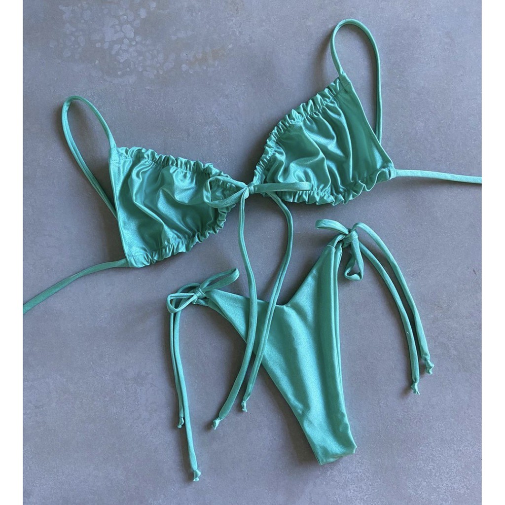 Set bikini buộc dây màu trơn gợi cảm cho nữ H268 | BigBuy360 - bigbuy360.vn
