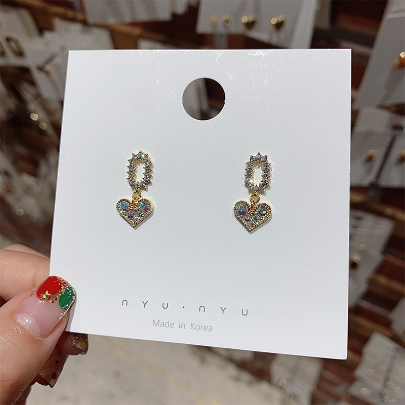 Bông Tai Hình Tròn Nhỏ Đính Đá Lấp Lánh Phong Cách Hàn Quốc Cho Nữ