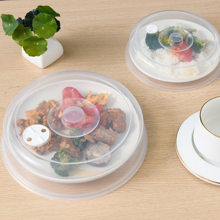 Vỏ bọc lò vi sóng hình tròn trong suốt chống dầu bằng nhựa thông dụng