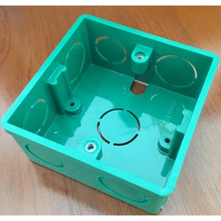 Đế âm tường vuông màu xanh 1-2-3 mô-đun chuẩn Anh