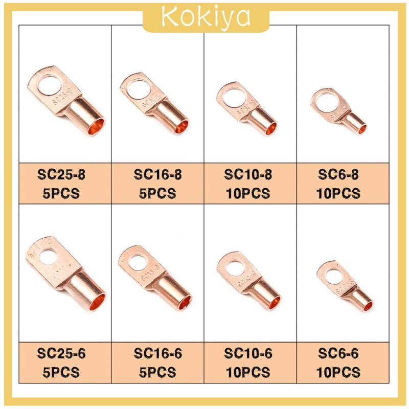 [KOKIYA]140X Assorted Car Auto Copper Ring Lug Terminal Wire Cable Crimp Connectors