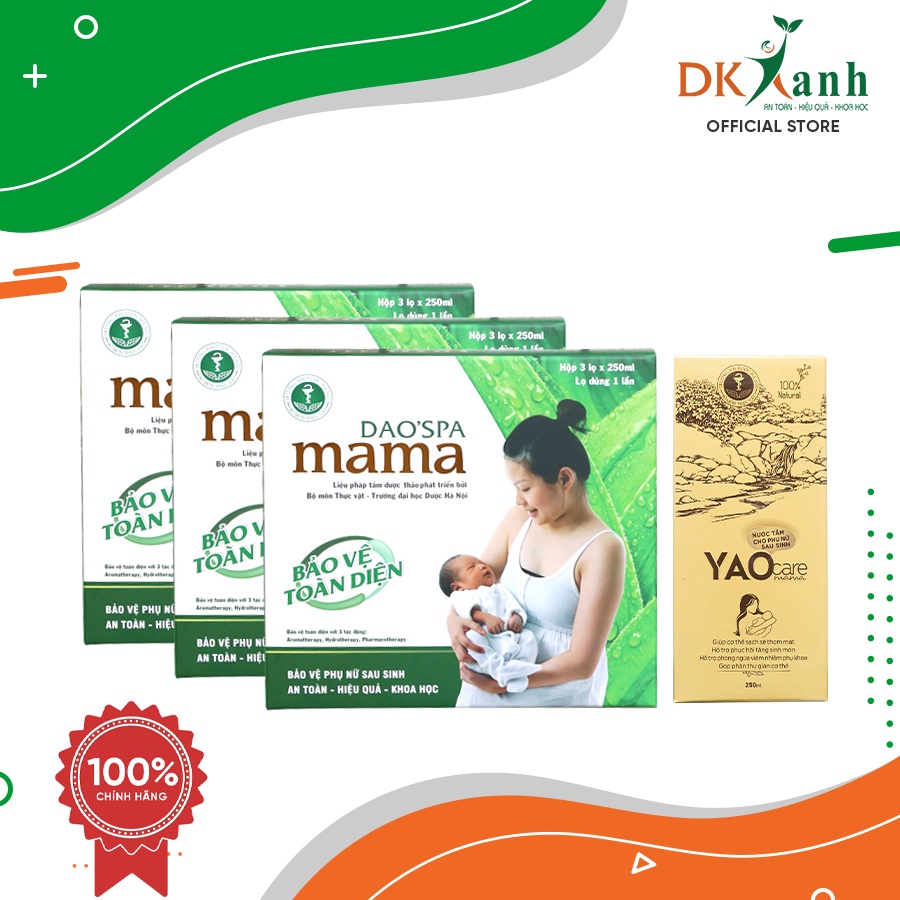 [HÀNG CHÍNH HÃNG 100%] Combo 3 hộp xông tắm sau sinh Dao'spa mama + 1 xông ngâm yaocare mama