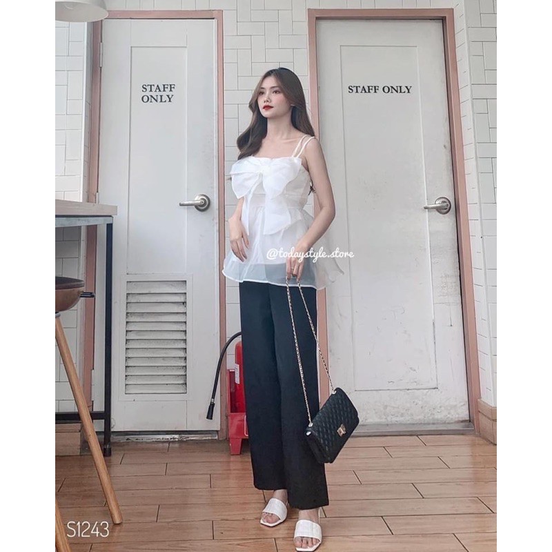 SET PEPLUM 2 DÂY NƠ NGỰC KÈM QUẦN SUÔNG ĐEN