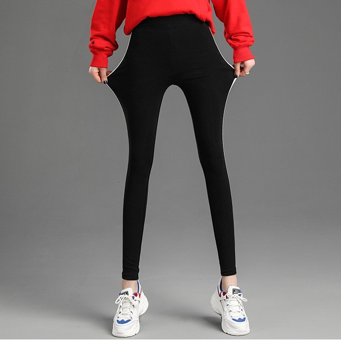 READY STOCK Women Striped Leggings Elastic Skinny Sports Long Pants