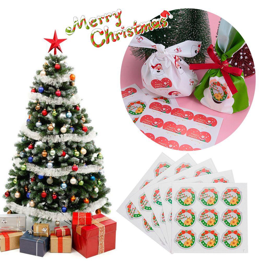 DORAW Set 45 Nhãn Dán Niêm Phong Bao Bì Bánh Kẹo Phong Cách Giáng Sinh