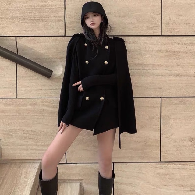 🖤🌨 [ Áo khoác dạ cape hàn quốc ] kèm ảnh thật TỰ CHỤP