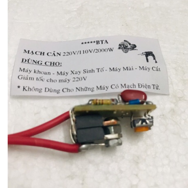 Mạch cản điện 2000W, mạch cản điện 220v về 110v (BTA16 cản đôi, không dùng cho thiết bị có mạch điện tử)