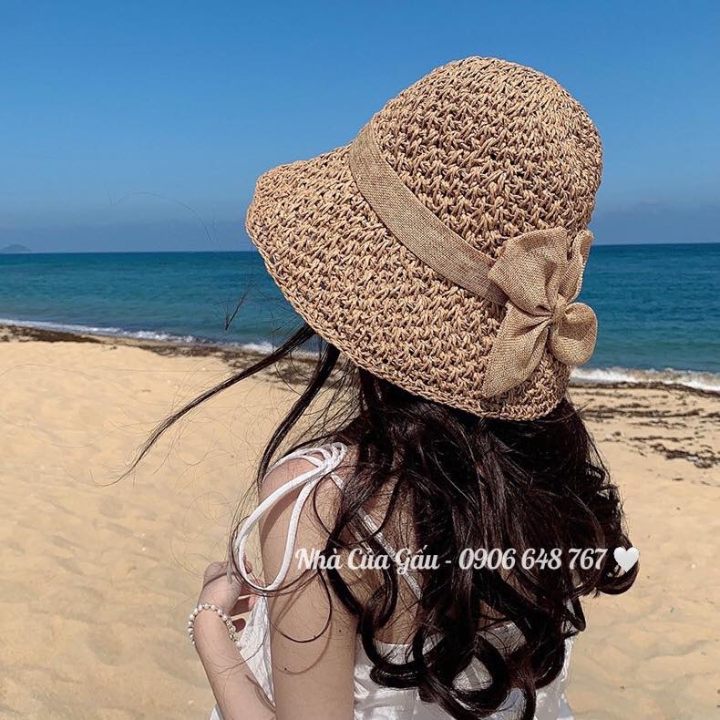 Nón cói nơ mới siêu xinh đi chơi, đi du lịch