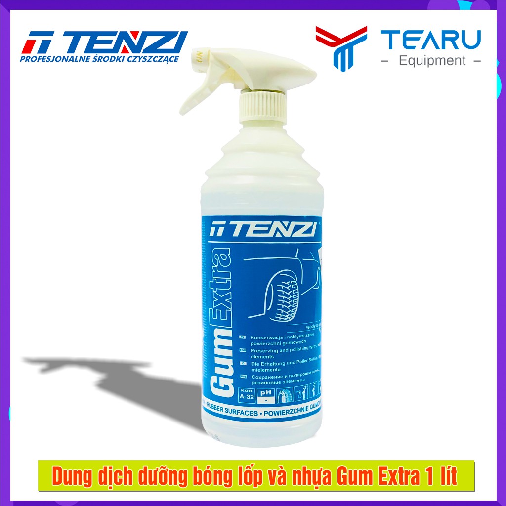 Dung dịch bảo dưỡng lốp và nhựa xe ô tô, xe máy Tenzi Gum Extra - 1L