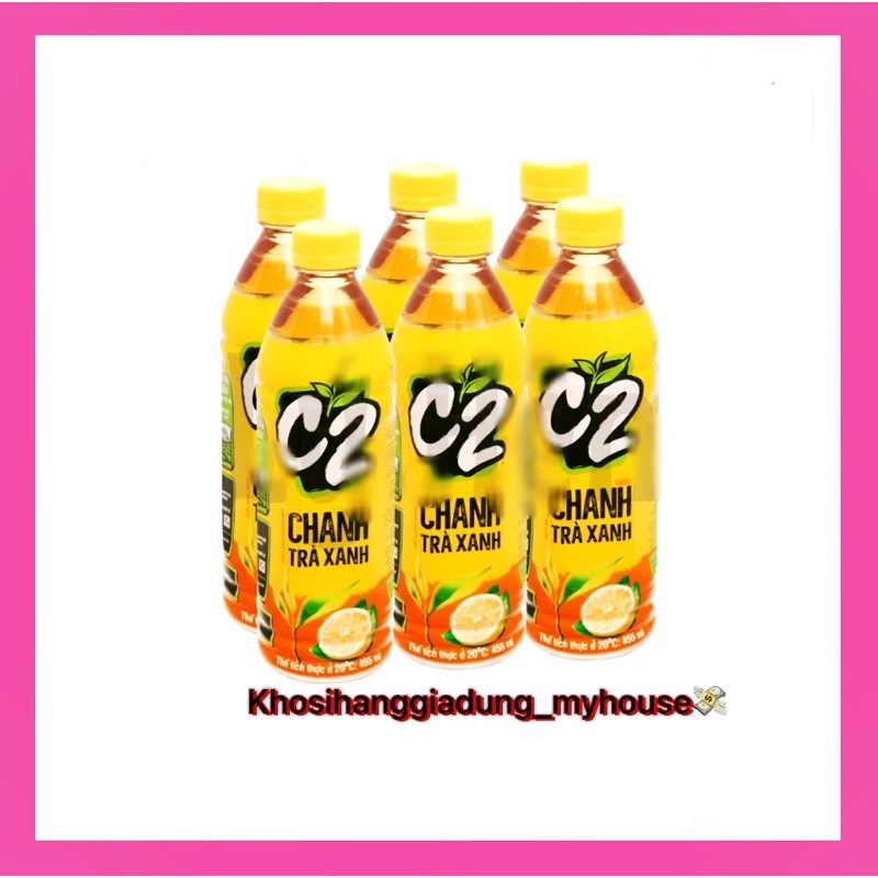 Lốc 6 chai trà xanh C2 vị chanh nhựa 455ml Date Luôn Mới