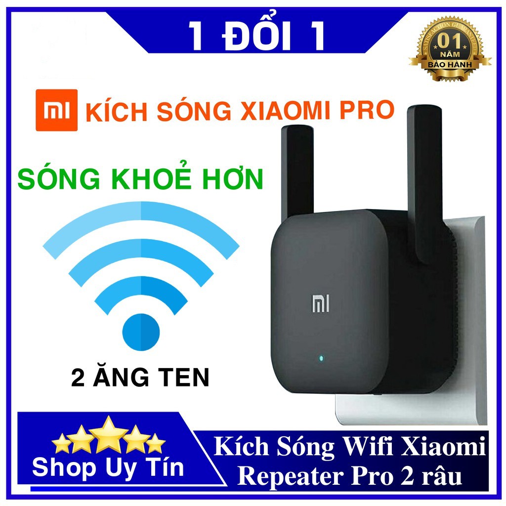 Kích Sóng Wifi Xiaomi Repeater Pro 2 râu ăng ten , phát xuyên tường , thu phát mở rộng , khuếch đại , băng tần rộng