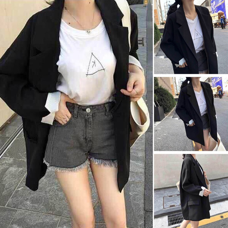 Áo khoác blazer nữ màu trơn thời trang