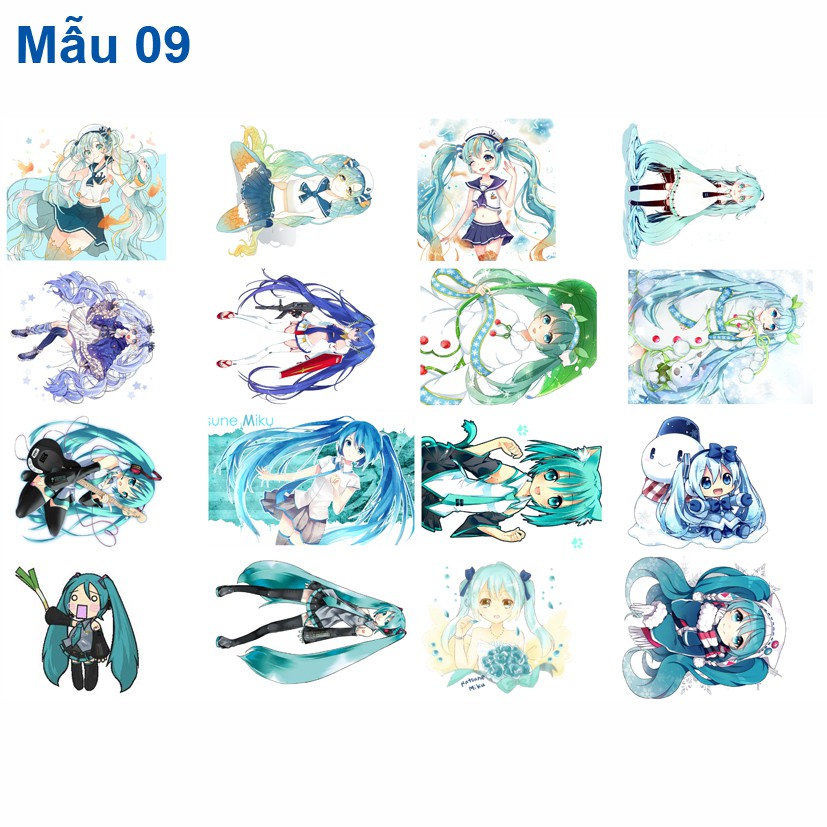 Sticker/ Hình dán anime Vocaloid nhân vật Hatsune Miku