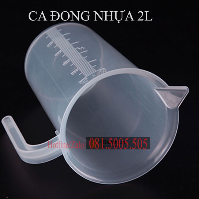 Ca đong ml nhựa  định lượng cao cấp Dung tích đong tối đa 2 lít - Ca đong định lượng 2000ml có vạch chia ml chi tiết