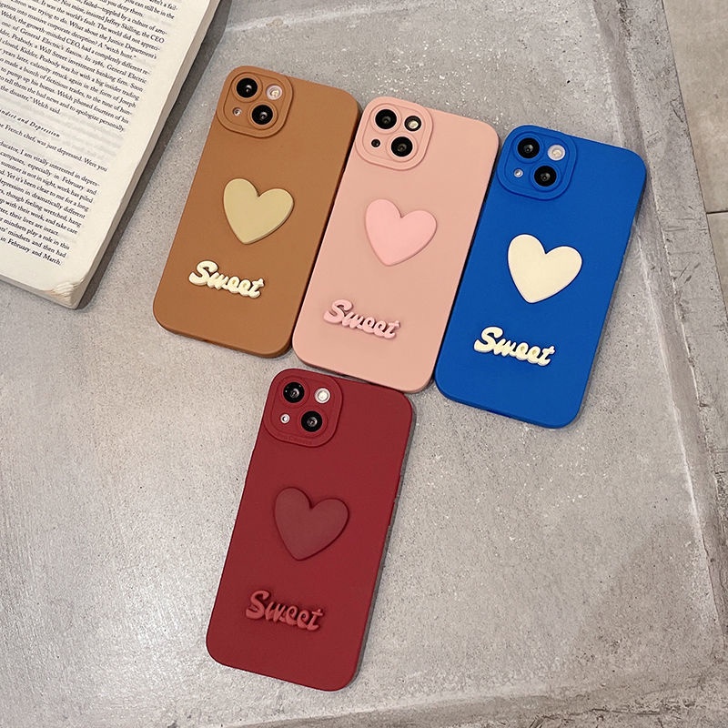 Ốp lưng iphone gắn gắn charm tim sweet bảo vệ camera 7plus x xsmax 11 11promax 12 12pro 12promax 13 13pro 13proma DT13