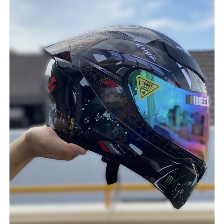 MŨ BẢO HIỂM ROYAL M138B ĐEN BÓNG LÊN TEM KAWASAKI XÁM MỚI NHẤT, MUA 1 mũ  TẶNG 1 quà và BH 12 Tháng