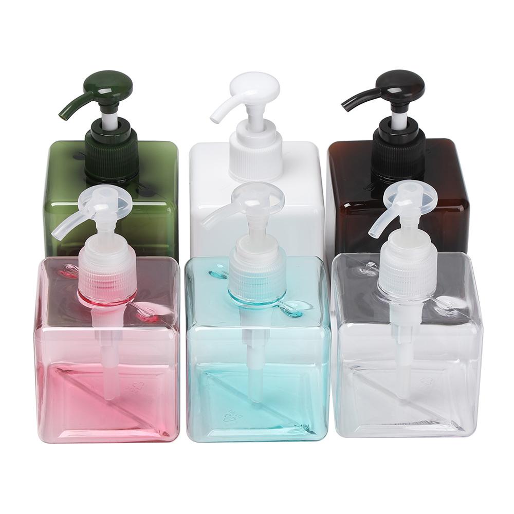 Bình Nhựa Bơm Dầu Gội Đầu Hình Vuông Tiện Dụng