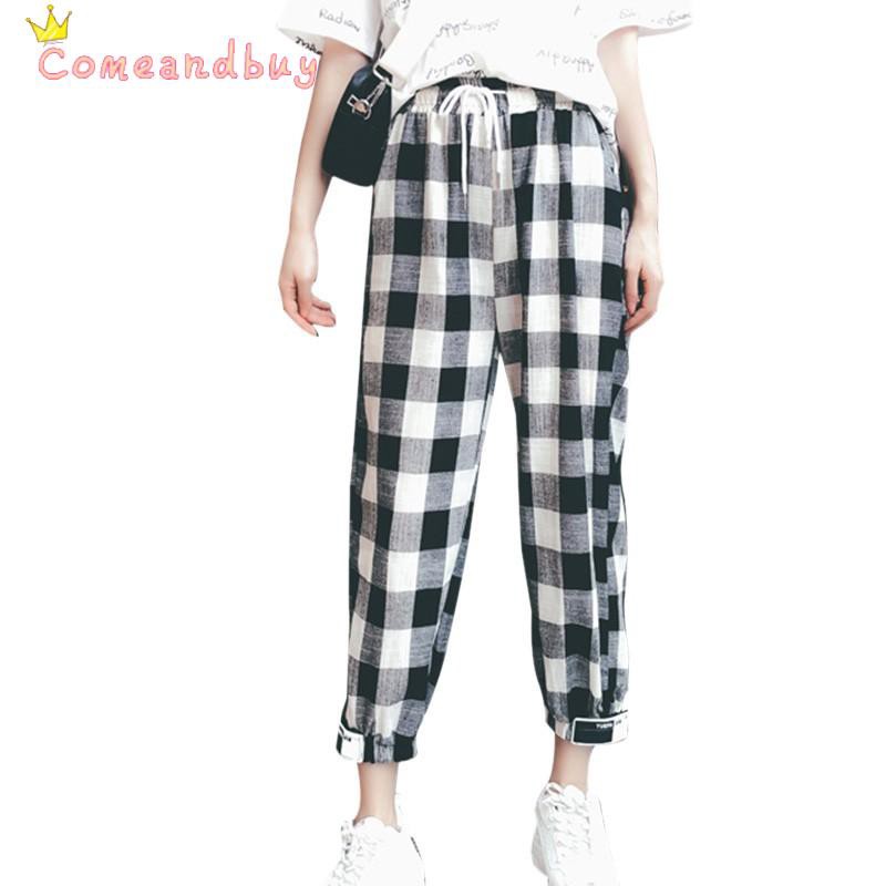 Quần dài kẻ caro phong cách Hàn Quốc dành cho nữ | BigBuy360 - bigbuy360.vn