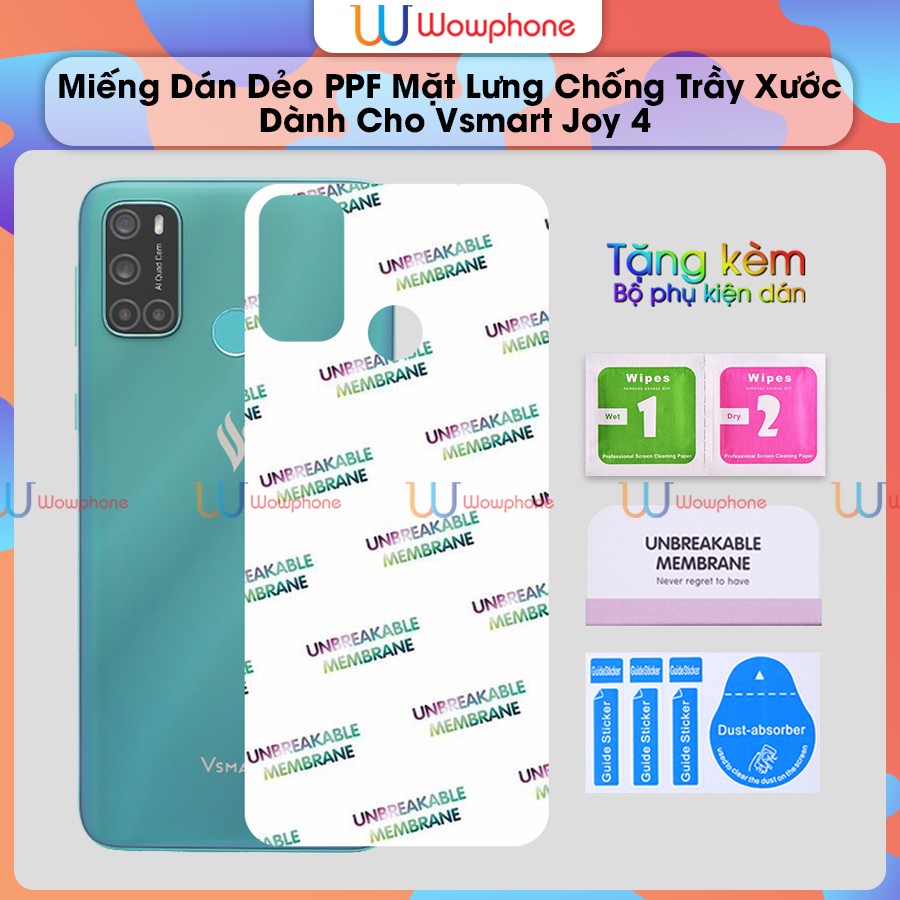 Miếng Dán Ppf  Mặt Lưng Vsmart Joy 4 Joy4 Live4 Live 4 Aris Aris Pro Live 1 Chịu Lực Chống Trầy Xước Tuyệt Đối