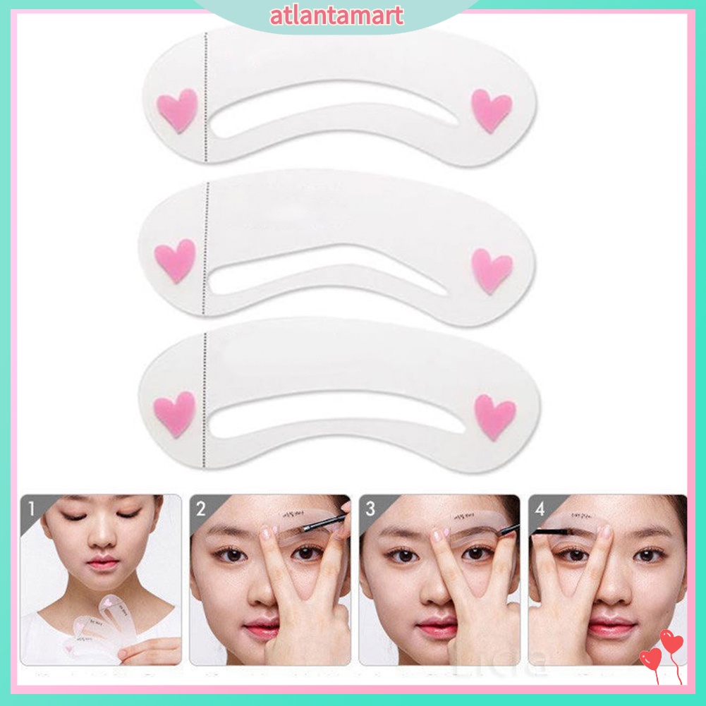 Set 3 khuôn vẽ lông mày có thể tái sử dụng tiện lợi cao cấp