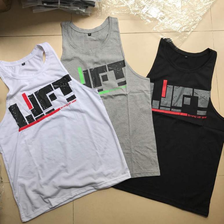 Áo 3 lỗ tập gym nam, áo tank top nam khoét sâu khoe cơ bắp Lift  ྇