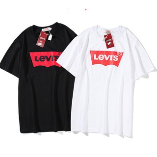 Áo thun cotton tay ngắn in chữ Levis kiểu dáng thời trang dành cho nam và nữ