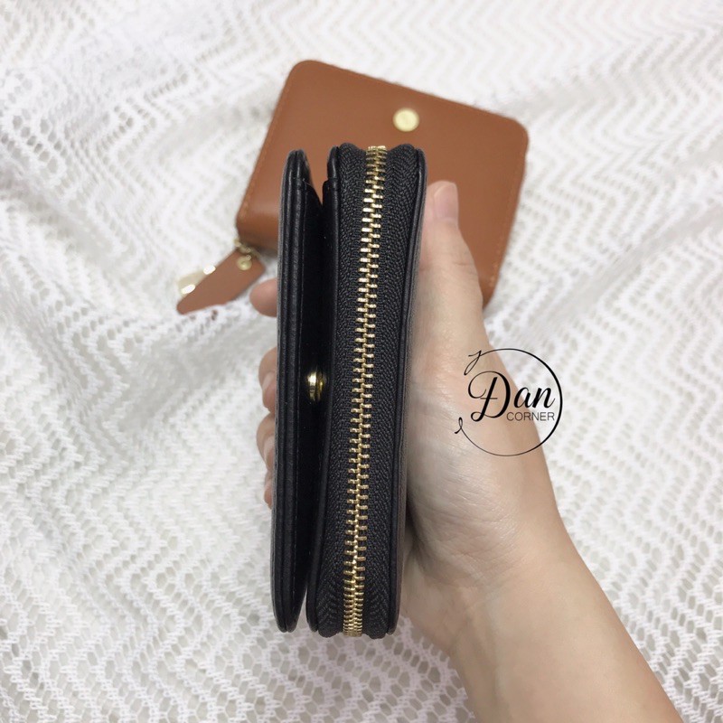 Ví/bóp ngắn cầm tay log tròn khoen gold Perfect For You-Góc của Đan(+2% phí shopee)