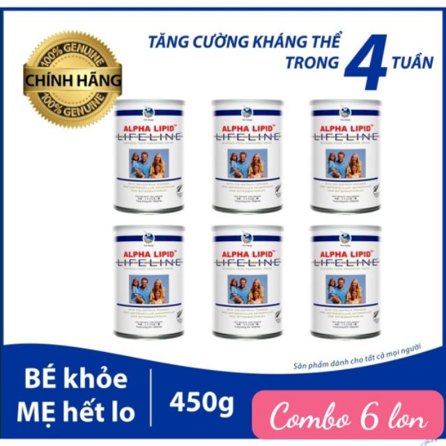 [CHÍNH HÃNG] COMBO 6 LON SỮA NON ALPHA LIPID LIFELINE 450G CỦA NEW ZEALAND, GIÁ GỐC CỦA NHÀ PHÂN PHỐI