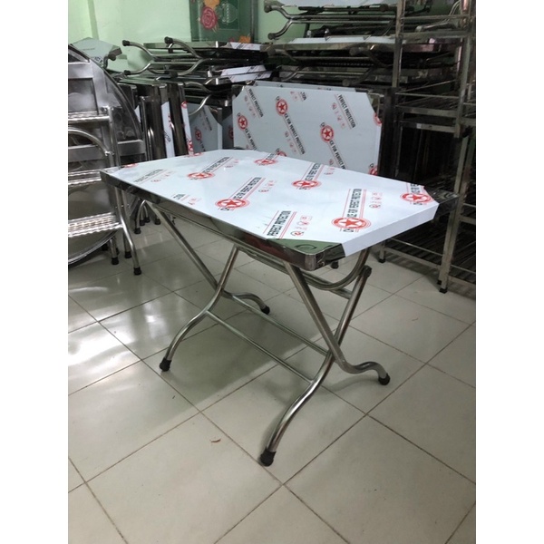 Bàn inox xếp gọn bàn ăn bàn học bàn gia đình