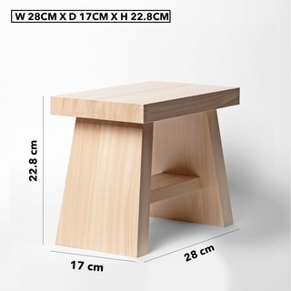 Ghế đôn gỗ thông nguyên tấm phong cách nhật bản