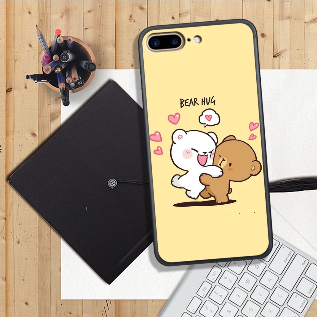 ỐP LƯNG IPHONE 6 PLUS/7 PLUS/8 PLUS,  IN HÌNH GẤU MOCHI SIÊU ĐÁNG YÊU, NỀN CỰC ĐẸP.