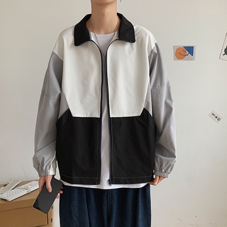 Áo Khoác Bóng Chày Phối Màu Tương Phản Phong Cách Hong Kong Cỡ M-2xl