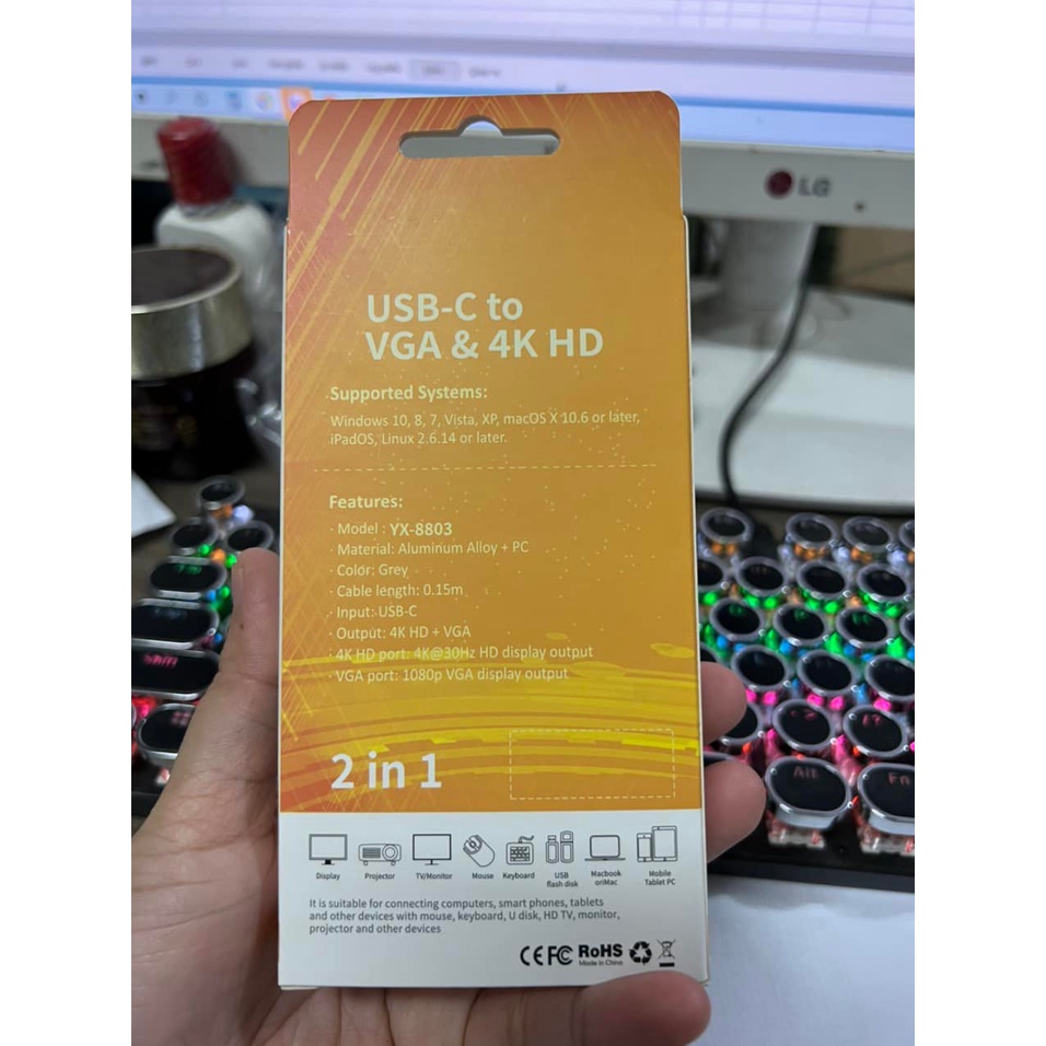 Cáp chuyển Type-C to HDMI và VGA