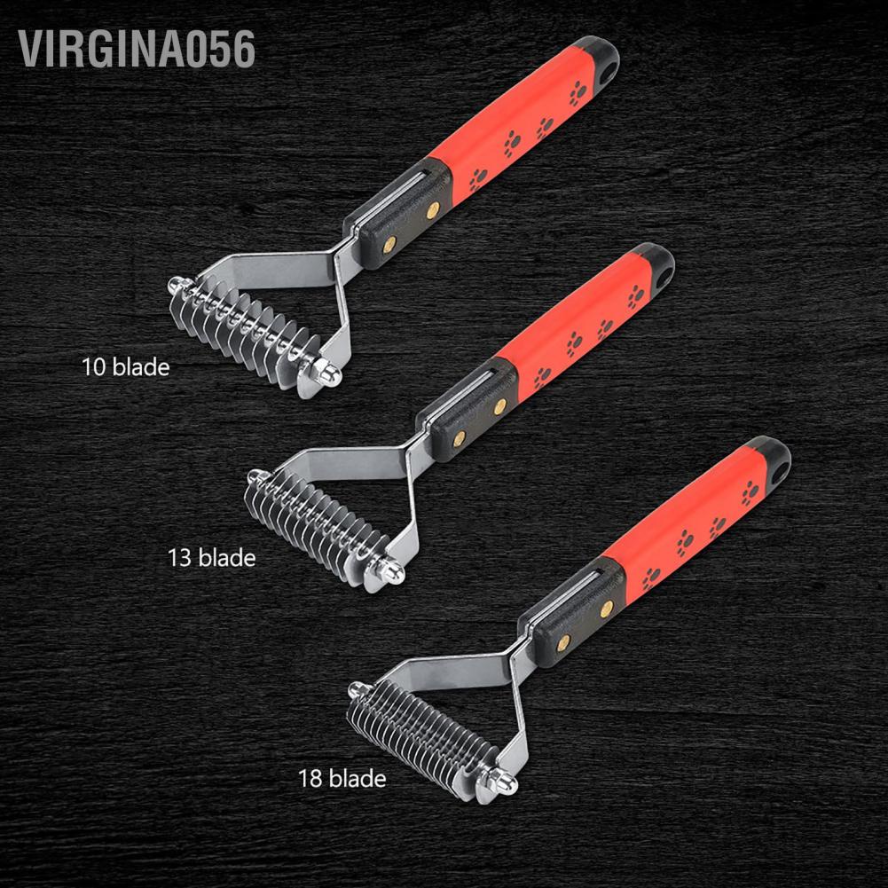 Virgina056 Pet Hair Comb Stainless Steel Pin Grooming Deshedding Tool for Dogs Cats Long