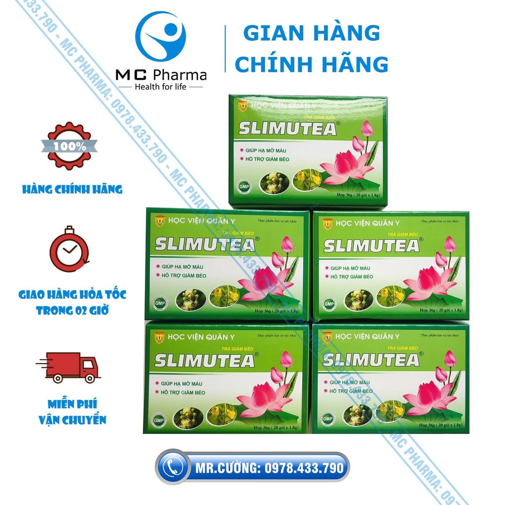 {Chính Hãng} Combo 05 hộp Trà giảm cân Slimutea Học viện quân y {Hỗ trợ giảm mỡ máu, giảm cân tự nhiên}
