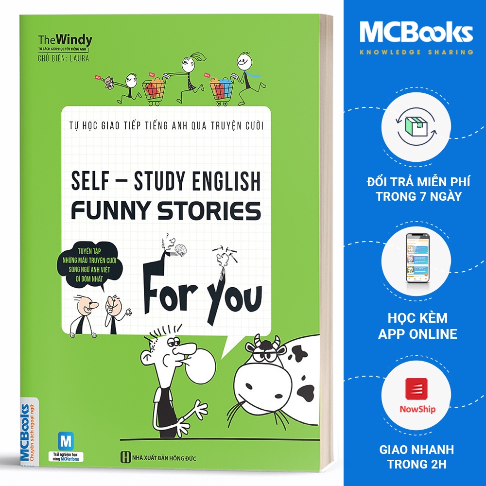 Sách - Self Study English Funny Stories For You - Tự Học Giao Tiếp Tiếng Anh Qua Truyện Cười - Học Kèm App Online