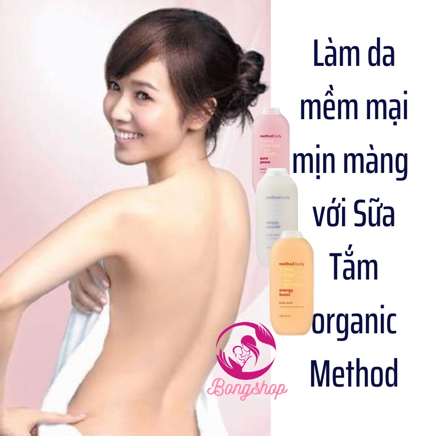 Sữa Tắm organic Method Body Wash / Method men cho cả Nữ và Nam 532ml Chuẩn Hàng Úc 100% từ thiên nhiên