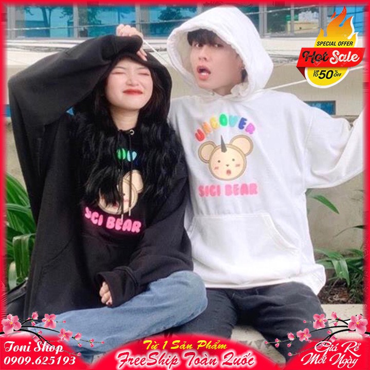 (Kho Sỉ) ÁO HOODIE - ÁO KHOÁC NỈ NGOẠI SICI BEAR (HD2200 - UNCOVER)